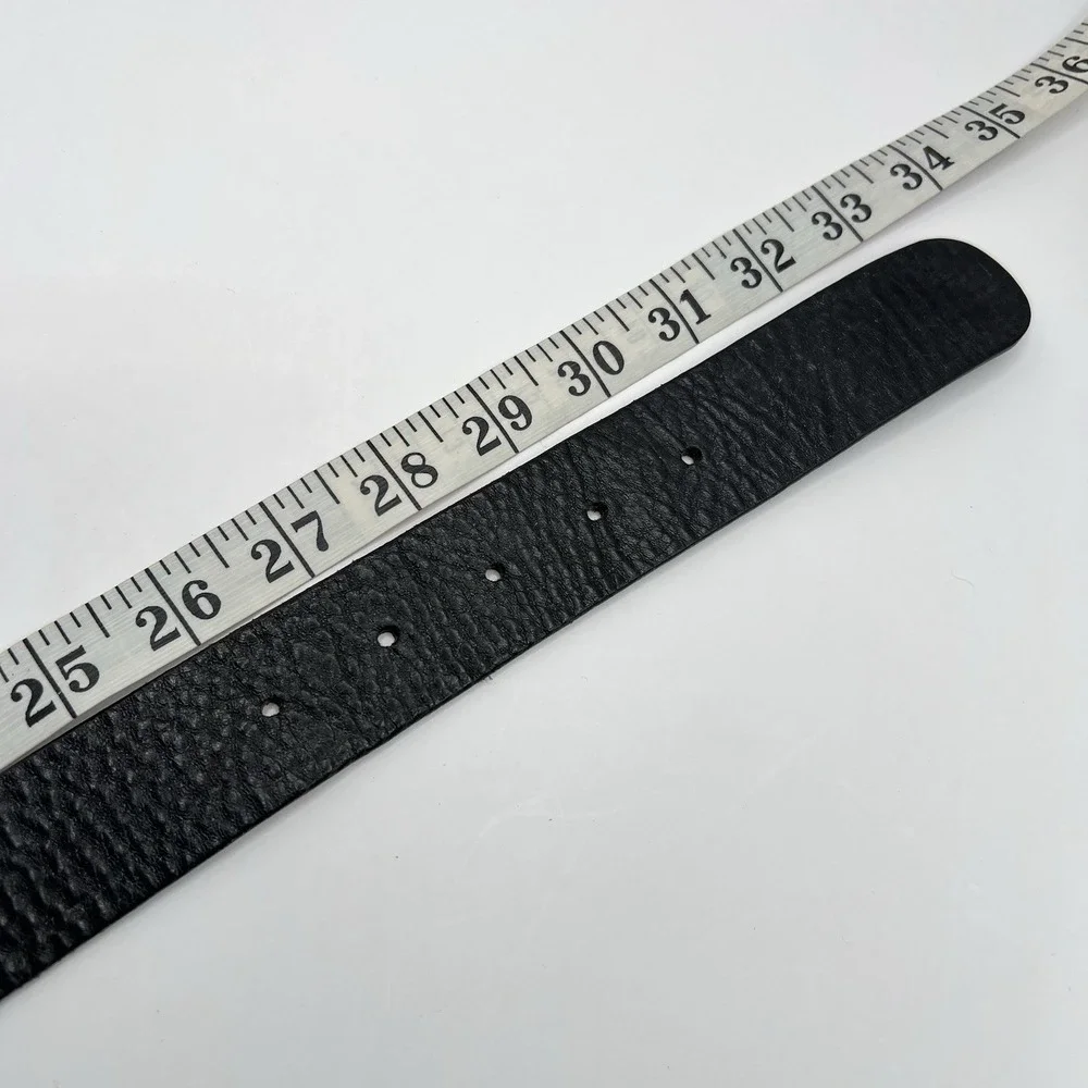 VTG Garuglieri Textured Genuine Leather Fashion Belt Small Black Made In Italy‎